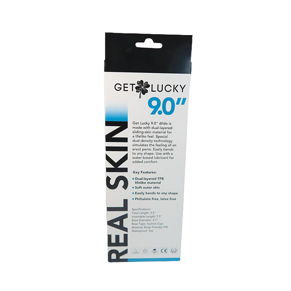 Real Skin 9" Dual Layer Dildo - Dark Brown