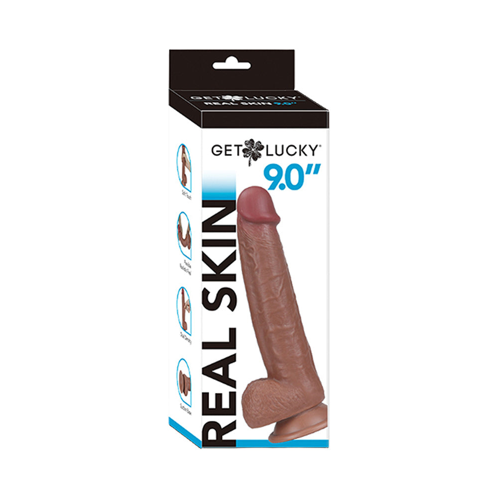 Real Skin 9" Dual Layer Dildo - Light Brown