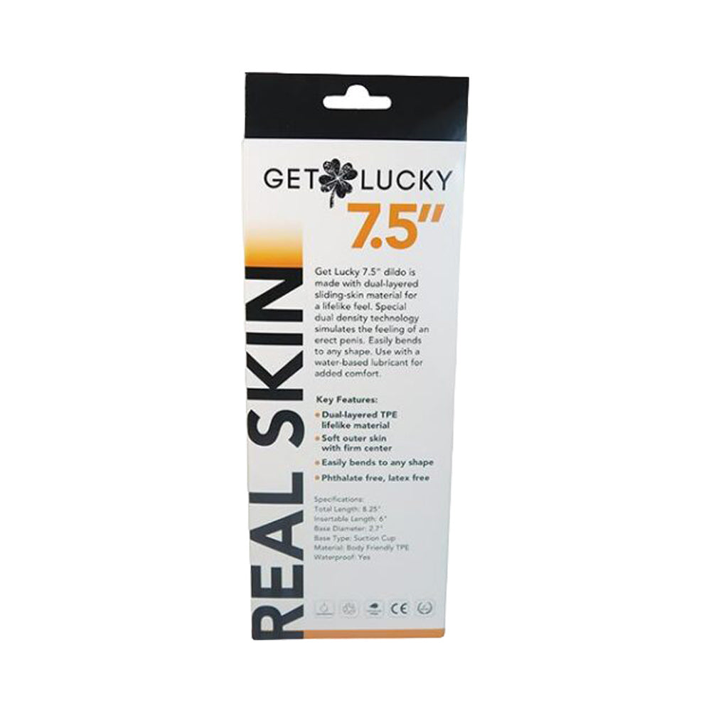 Real Skin 7.5" Dual Layer Dildo - Dark Brown
