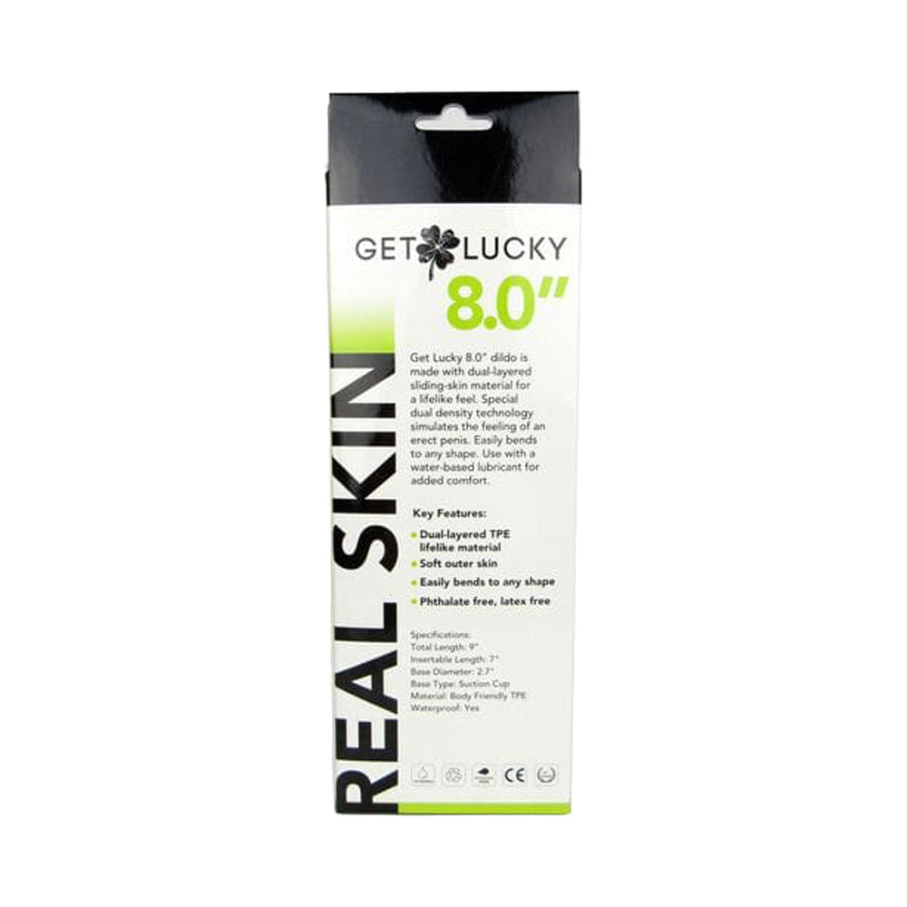 Real Skin 8" Dual Layer Dildo - Dark Brown