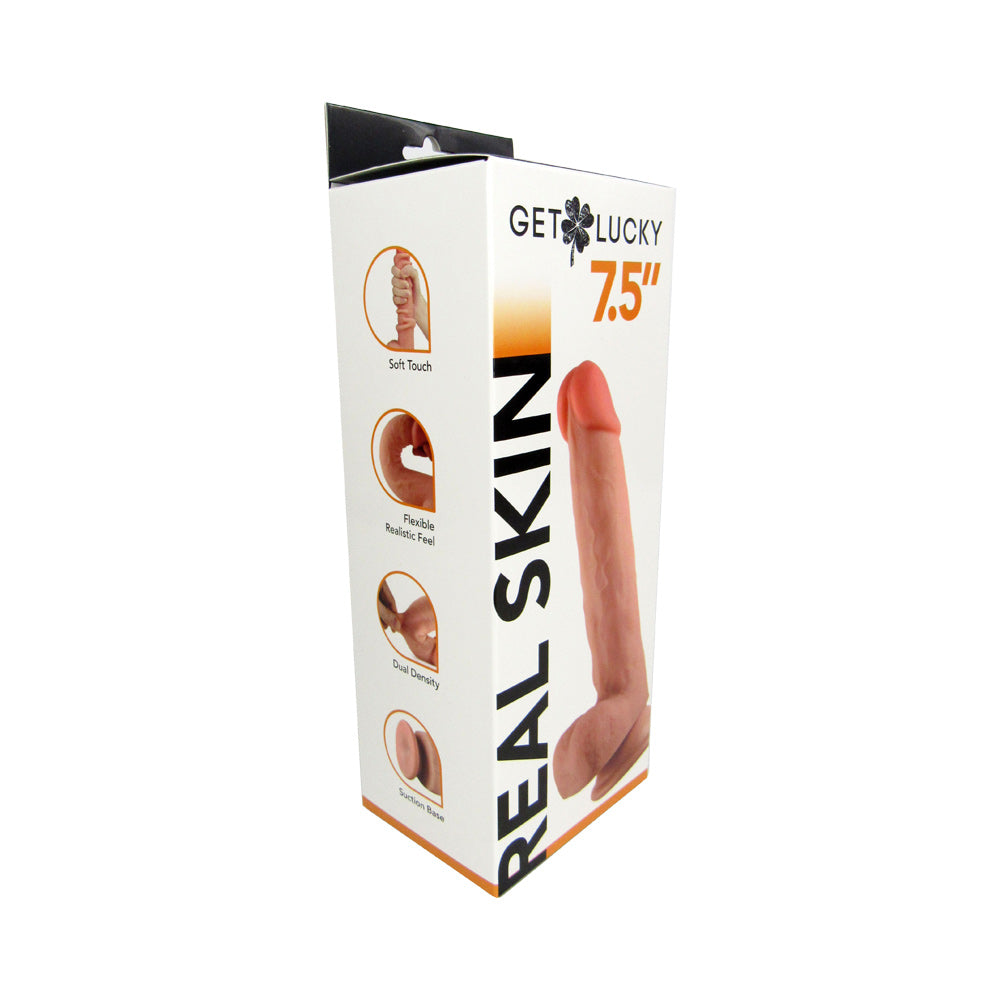 Real Skin 7.5" Dual Layer Dildo - Beige