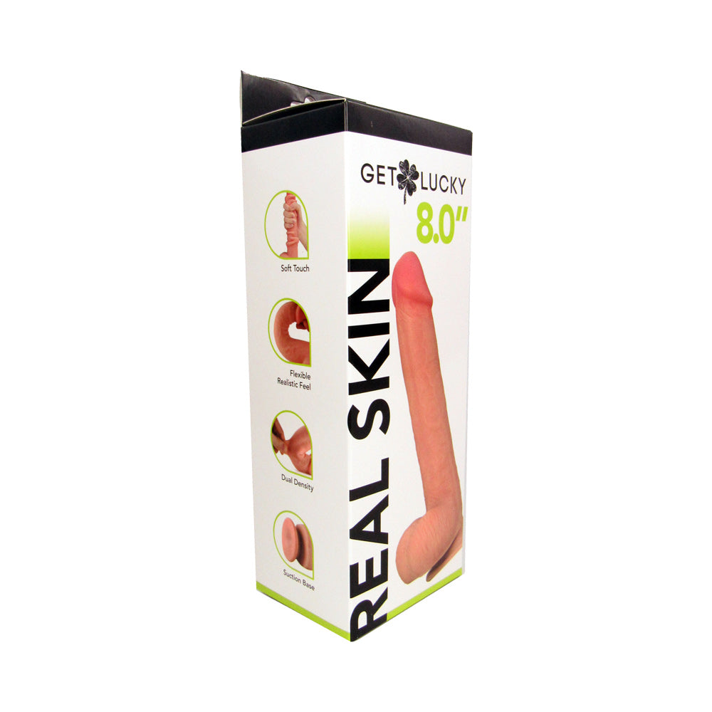 Real Skin 8" Dual Layer Dildo - Beige
