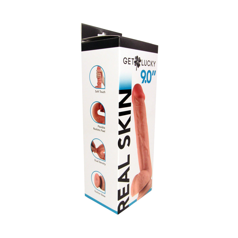 Real Skin 9" Dual Layer Dildo - Beige