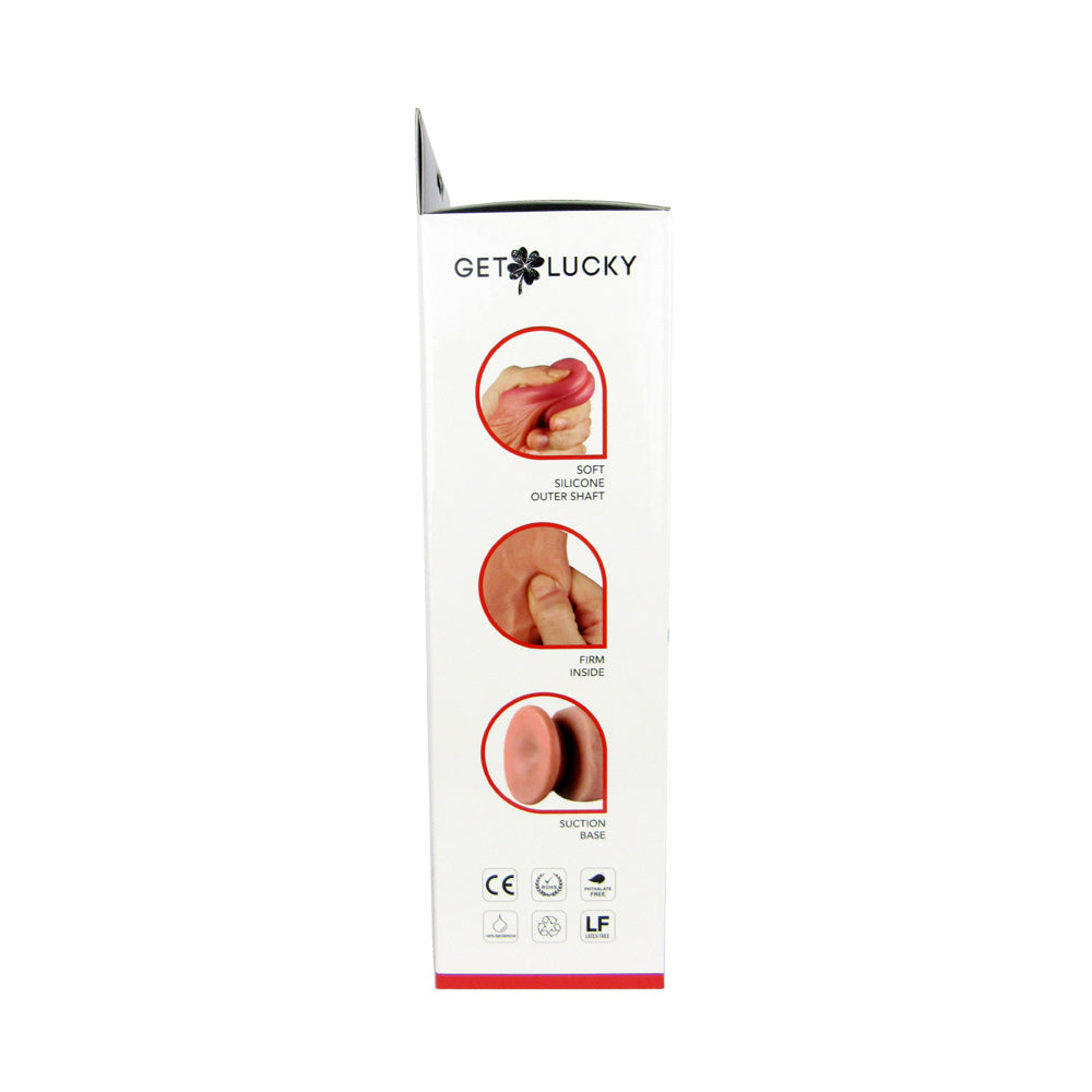 Real Skin 12” Dual Layer Dildo - Light Brown - Tester