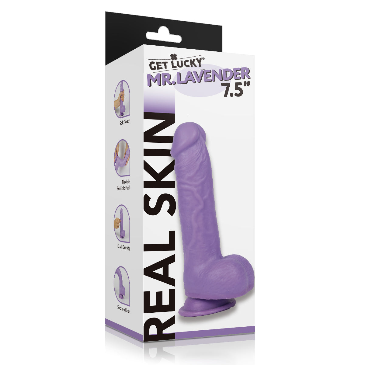 Real Skin Mr. Lavender 7.5" Dual Layer Dildo