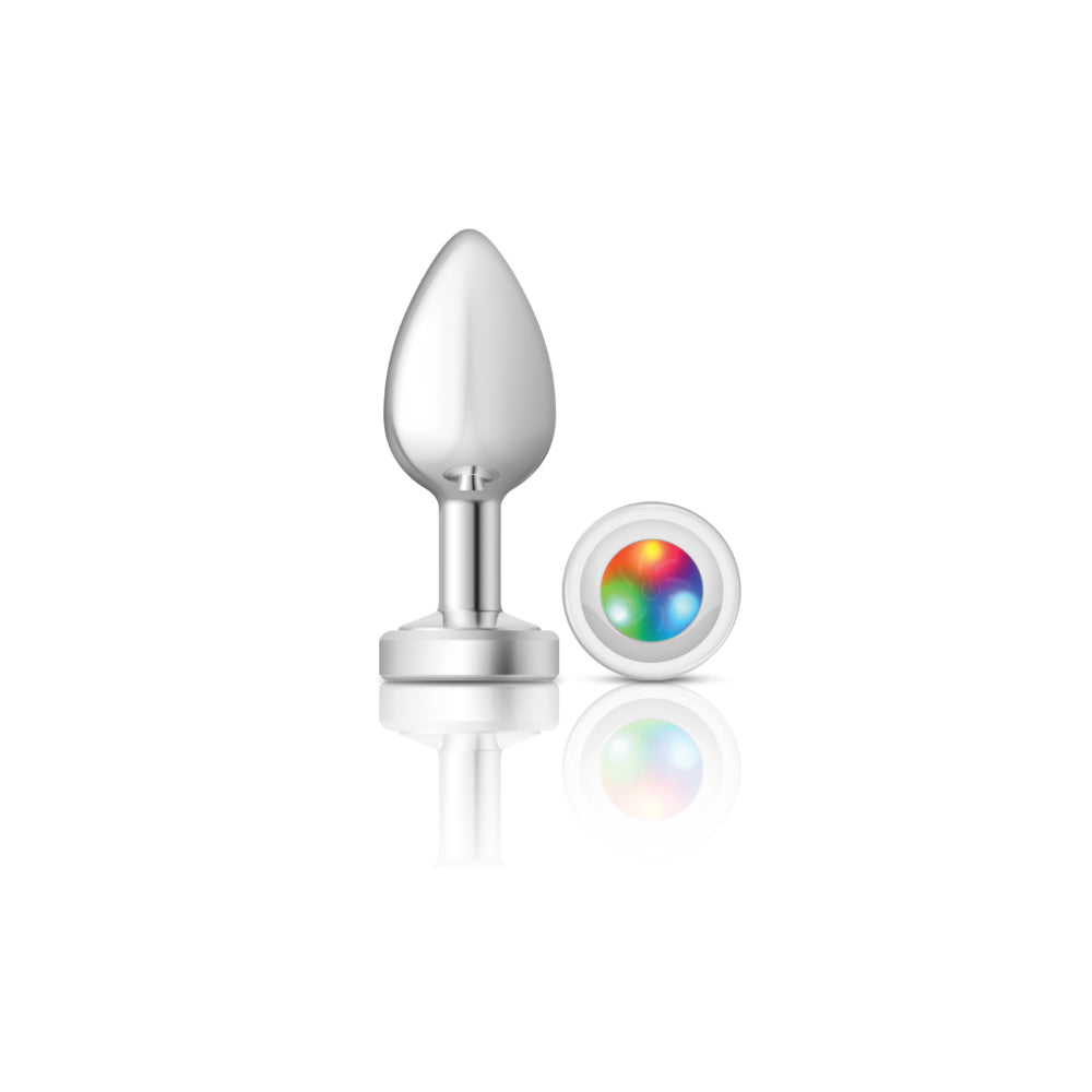 Light Up Silver Metal Butt Plug - Medium - Tester