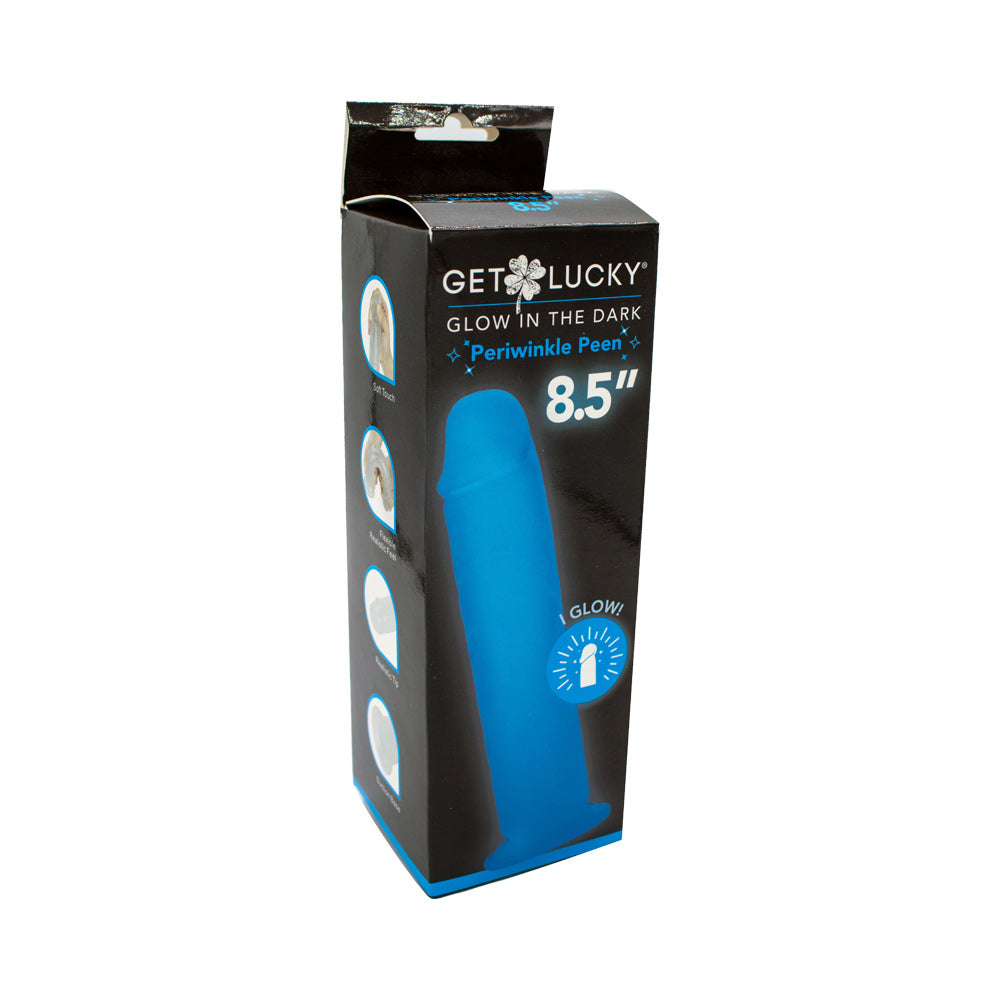 Glow-In-The-Dark Periwinkle Peen Dildo 8.5"