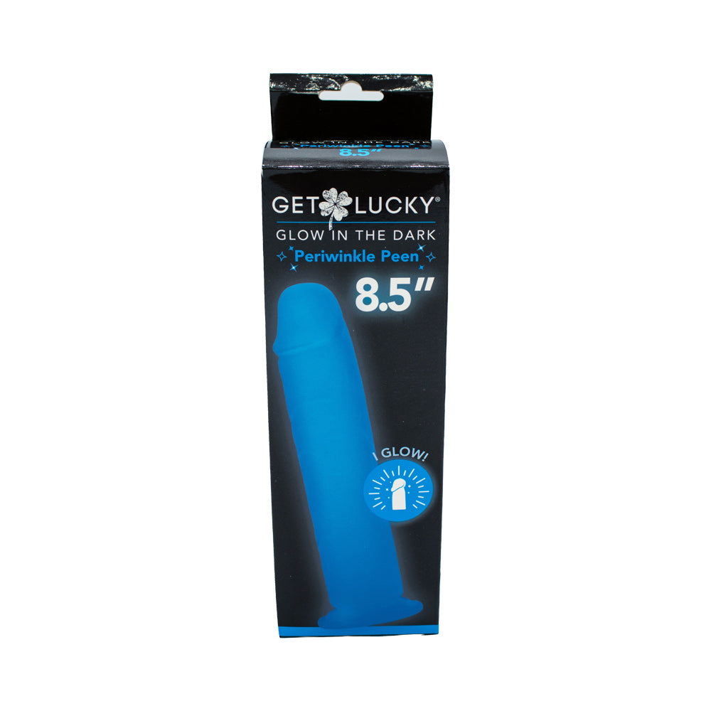 Glow-In-The-Dark Periwinkle Peen Dildo 8.5"