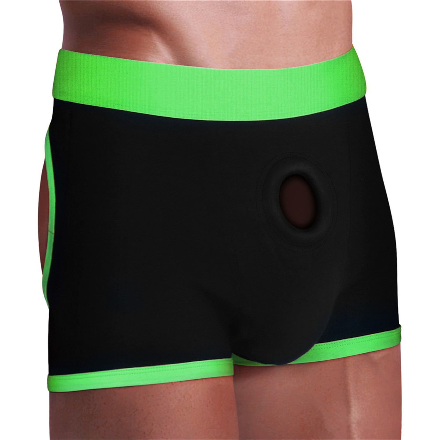 Strap-On Black/Green Boxers - XL/XXL