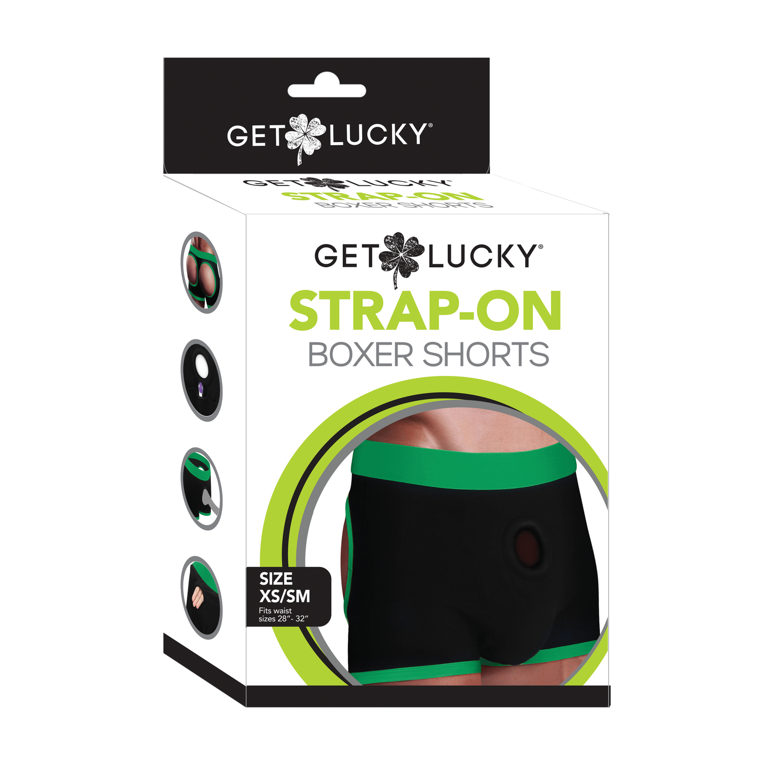 Strap-On Black/Green Boxers - XL/XXL