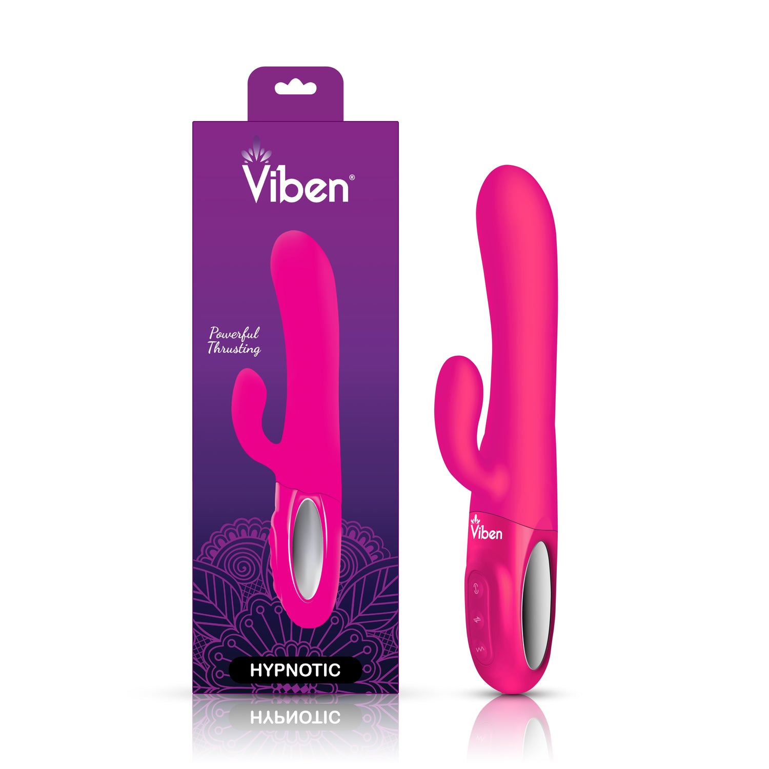 Hypnotic Clit Teaser & Thrusting Rabbit - Hot Pink - Tester