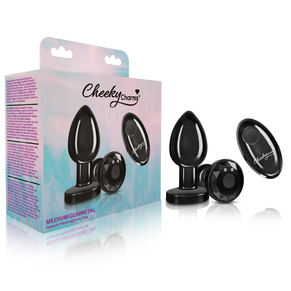 Vibrating Gunmetal Metal Remote Plug - Medium - Tester