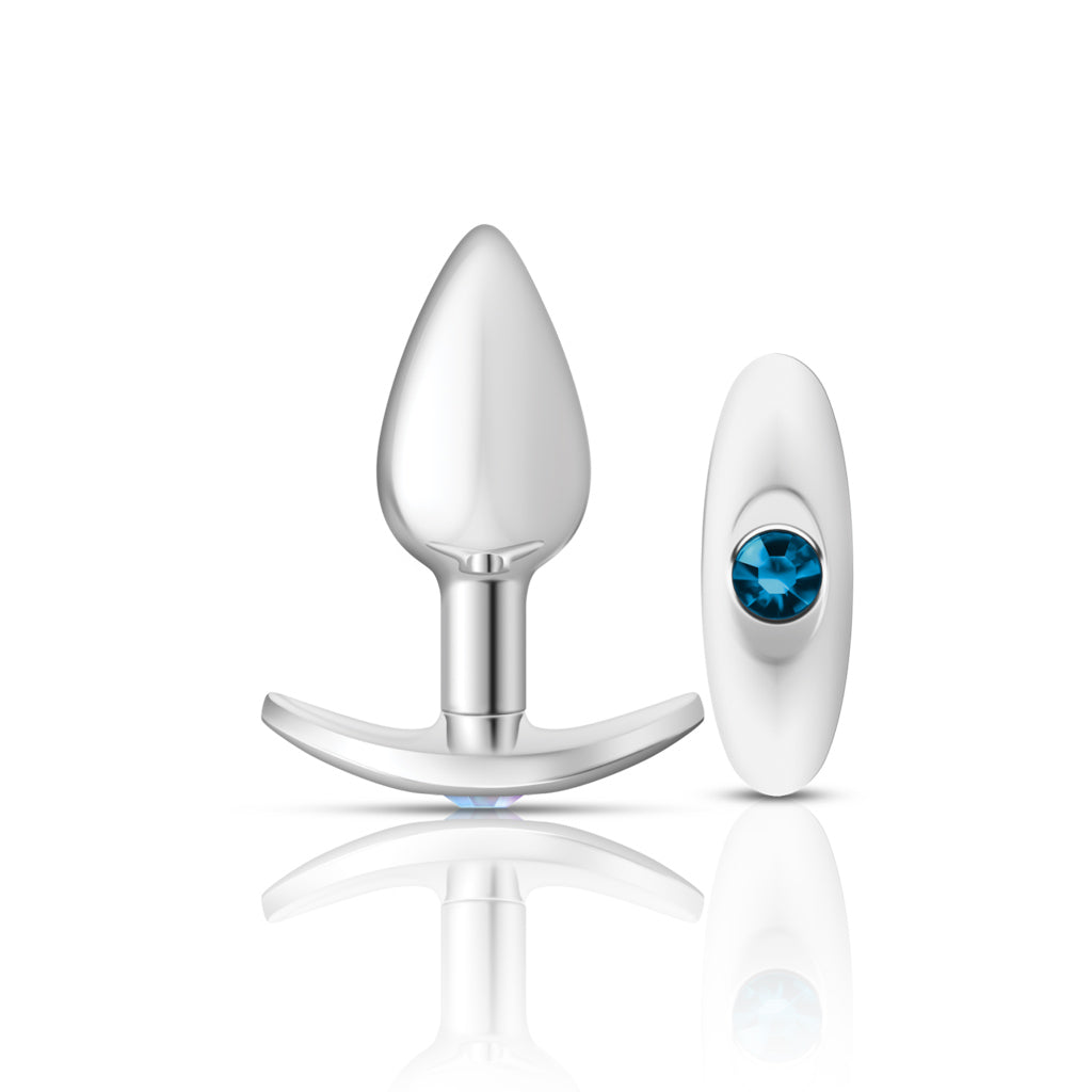 Silver Anchor Butt Plug Kit - Clear Iridescent/Teal - Tester
