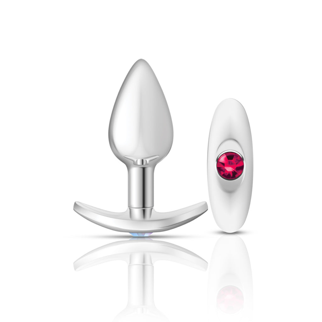 Silver Anchor Butt Plug Kit - Clear Iridescent/Pink - Tester