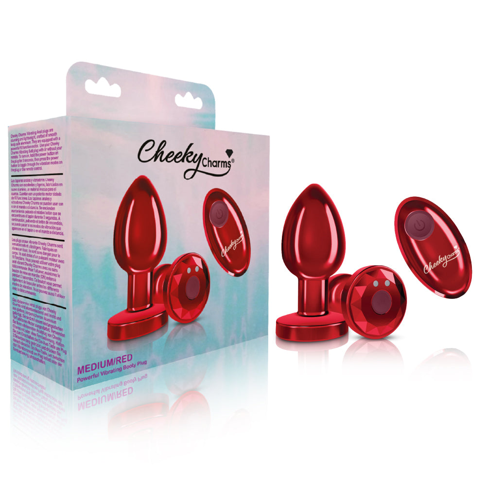Vibrating Red Metal Remote Plug - Medium - Tester