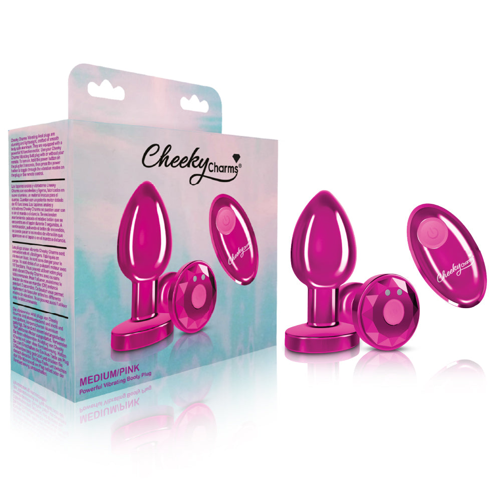 Vibrating Pink Metal Remote Plug - Medium - Tester