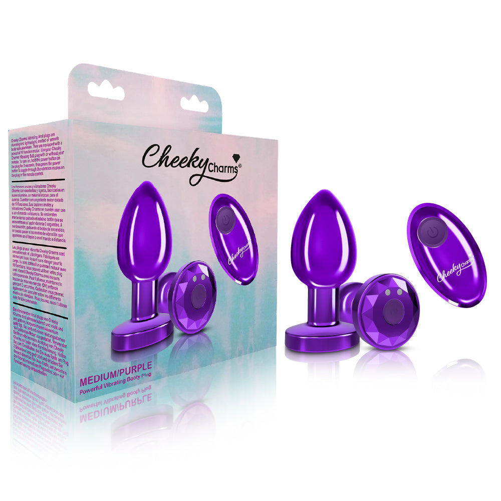Vibrating Purple Metal Remote Plug - Medium - Tester