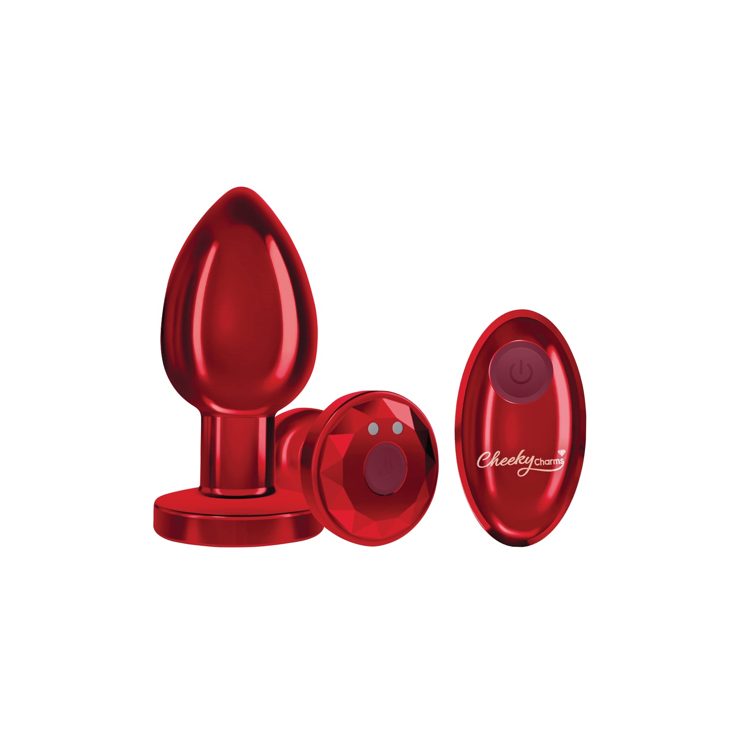 Vibrating Red Metal Remote Plug - Large - Tester