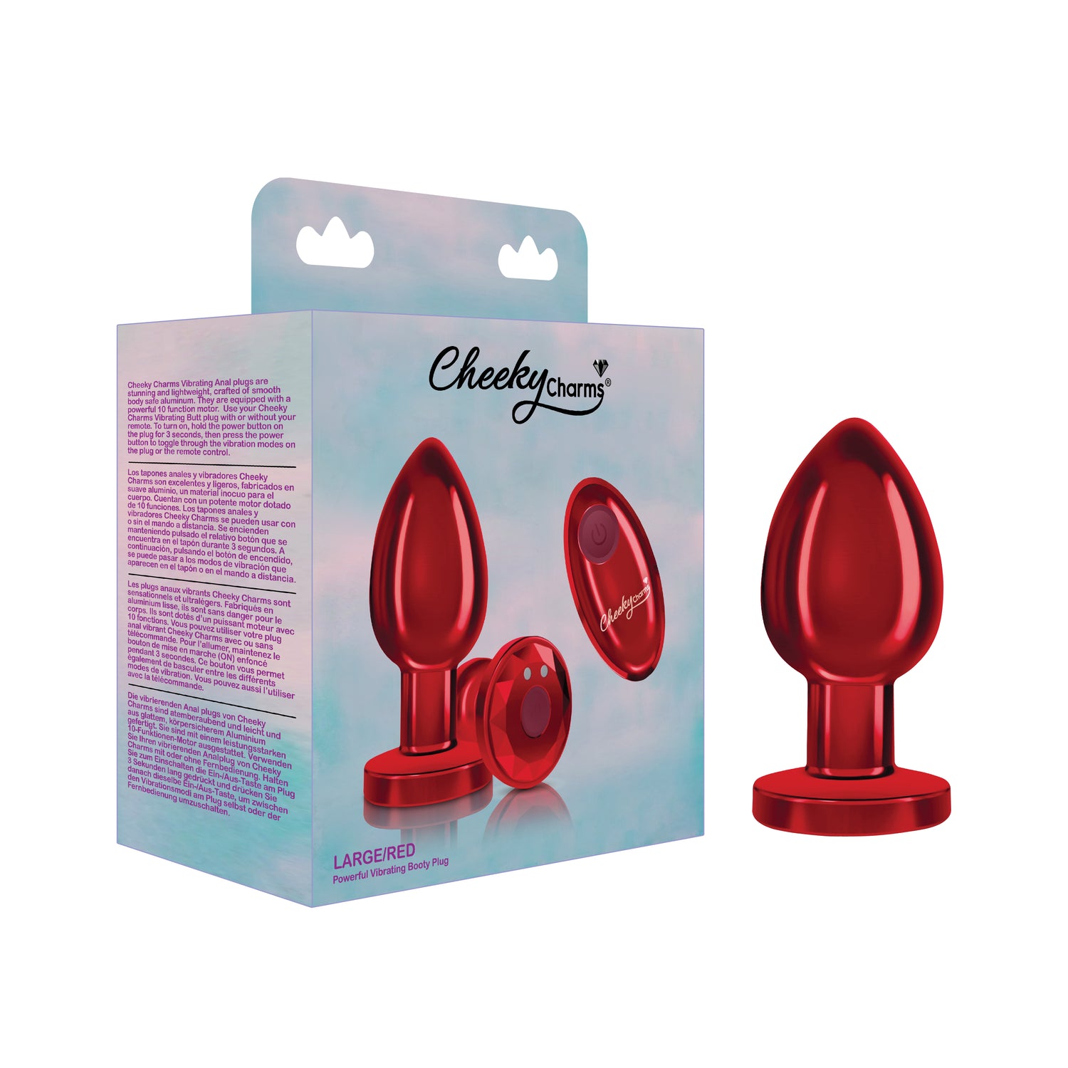 Vibrating Red Metal Remote Plug - Large - Tester