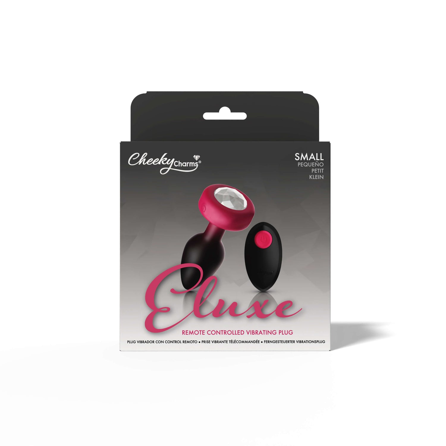 Eluxe Vibrating Clear Gem Ruby Ombre Vibrating Plug - Small With Remote - Tester