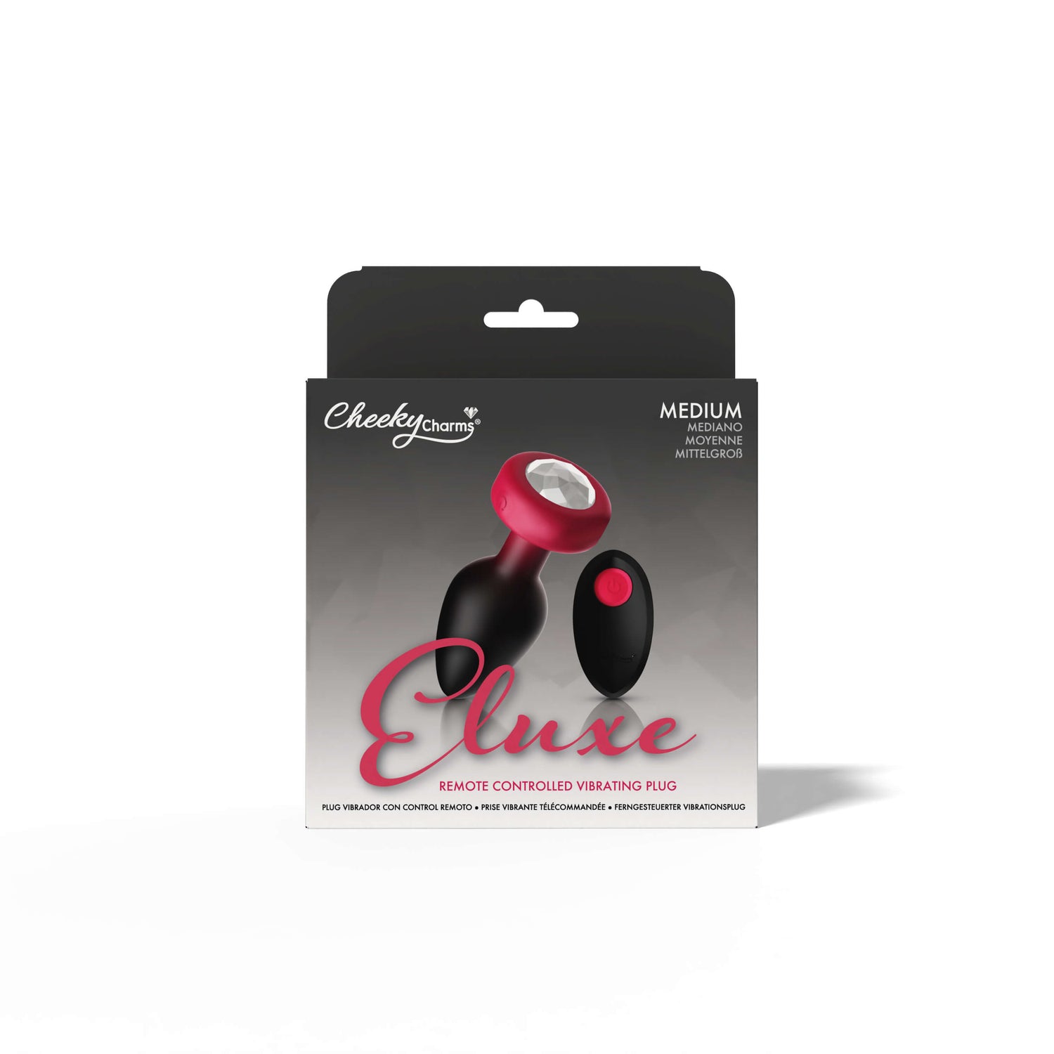 Eluxe Vibrating Clear Gem Ruby Ombre Vibrating Plug - Medium With Remote - Tester