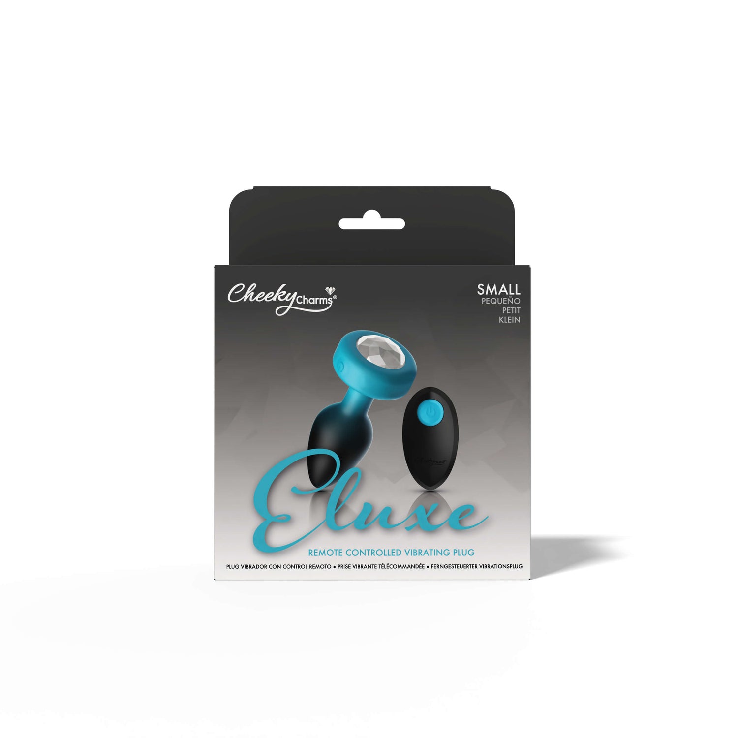 Eluxe Vibating Clear Gem Blue Ombre Vibrating Plug - Small With Remote - Tester