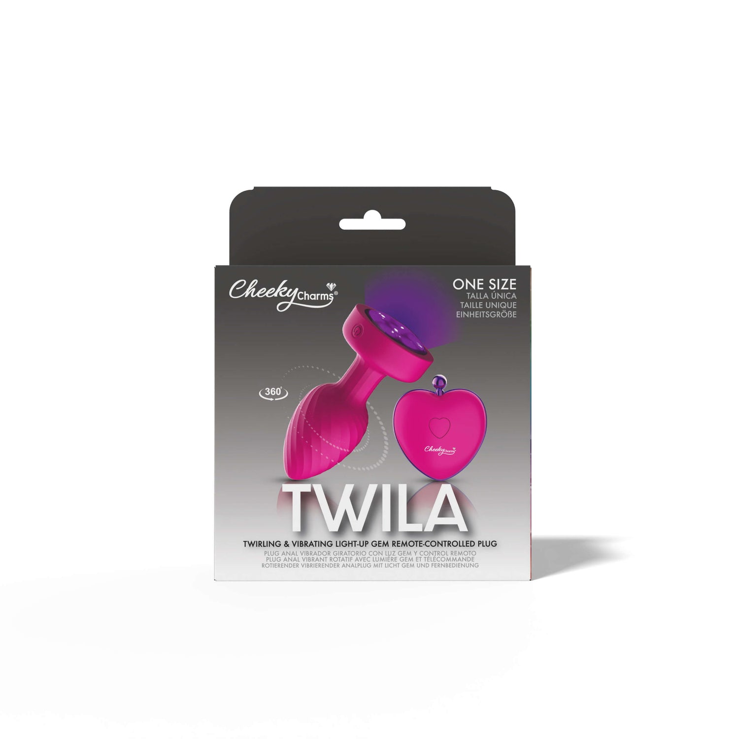 Twila Twirling Purple Gem Light Up Vibrating Pink Plug With Heart Remote - Tester