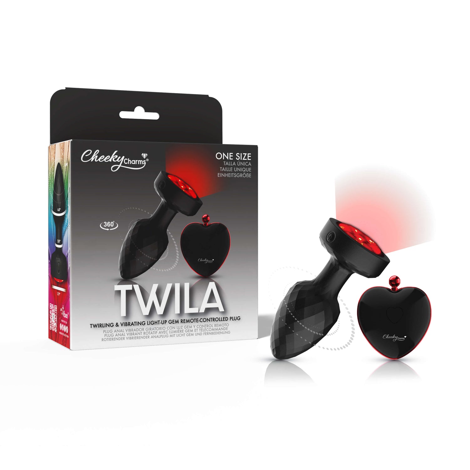 Twila Twirling Smoke Gem Light Up Vibrating Black Plug With Heart Remote - Tester
