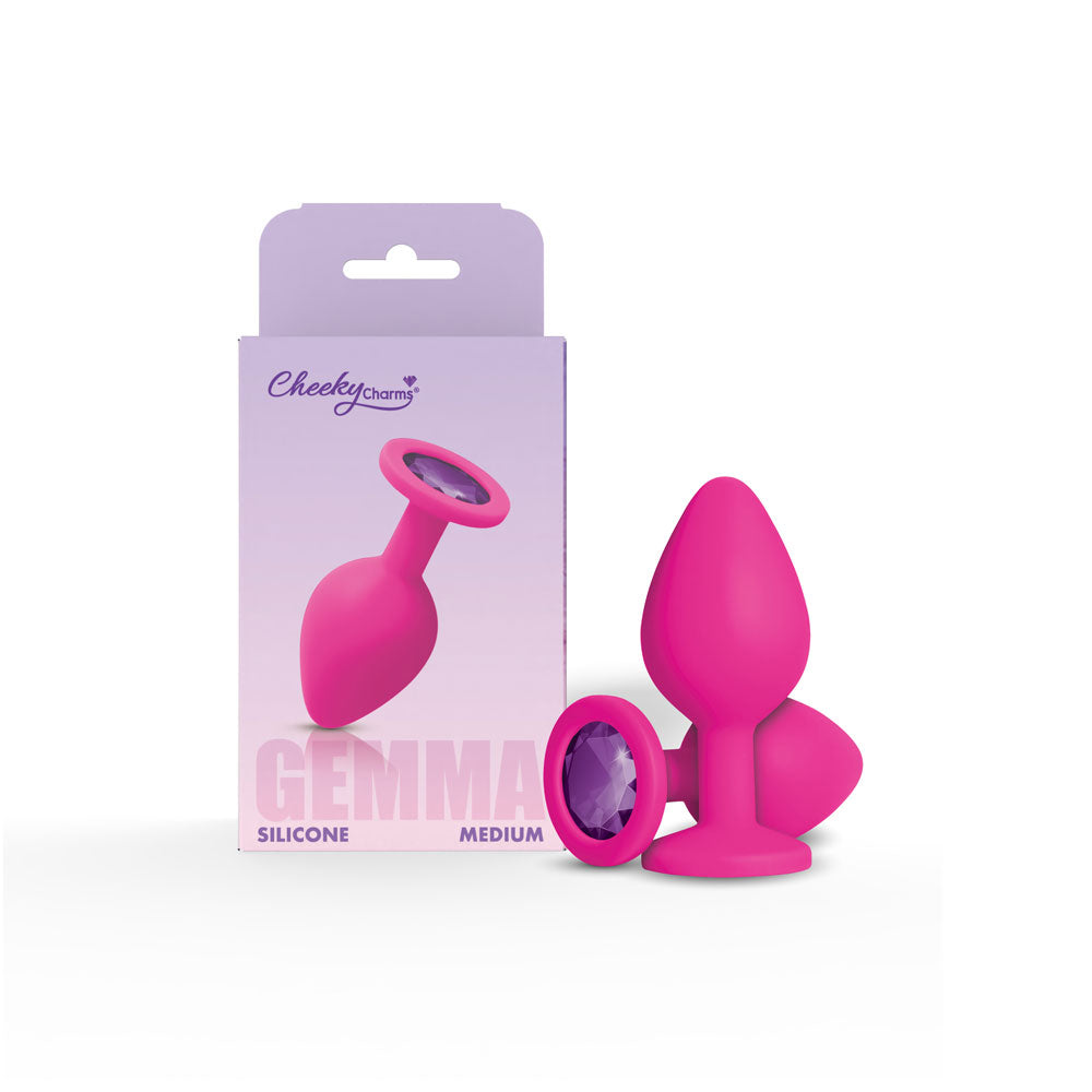 Gemma Purple Gem Pink Silicone Plug - Medium - Tester